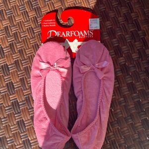 Dearfoams Cozy Pink Ballet Slippers